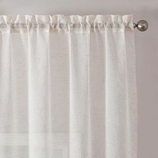 Linen Textured Sheer Curtains 63 Inch Length 2 40"W x 63"L Pack of 2 Natural