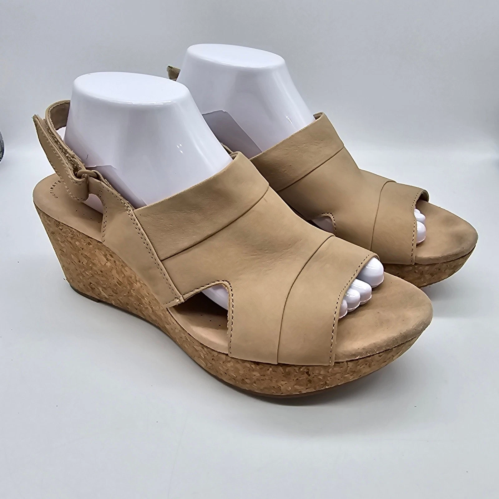Sandali Clarks Annadel avorio scamosciati plateau zeppa casual festa beige taglia 11