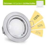 "Einbaustrahler Mit Led Fourstep \"Dimmen Ohne Dimmer\" GU10 5W Warmweiß Deckenspot"