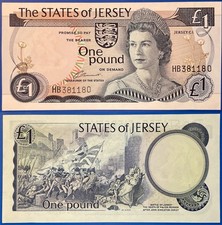 Jersey ND (1976-1983) 1 Pound - Elizabeth II Battle of Jersey P-11a Sig.1 UNC