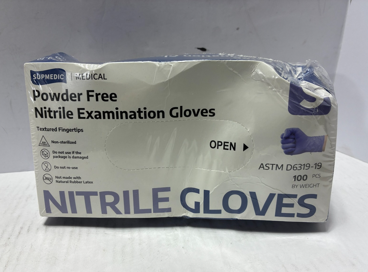 Supmedic Powder Free Nitrile Examination Gloves 100 Pcs ASTM D6319