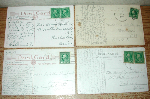 MIXED LOT OF 14 ANTIQUE TOPOGRAPHICAL POSTCARDS FROM 1908-1919 - Afbeelding 9 van 9