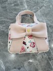 Betsey Johnson Floral Stripe Cosmetic Bag Large Bow Makeup Travel Case Organizer — photo 1