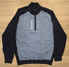 FootJoy Tech Golf Pullover Sweater 1/4 Zip Men  s Medium Wool Blend Blue