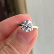 EASTER Offer! 2.00CT Round Cut Natural Diamond Wedding Ring In 14k White Gold