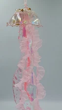 St. Nicholas Square® Pink Glass Jelly Fish Ornament NEW