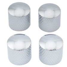 Musiclily 4Pcs Chrome Metric Metal Dome Electric Guitar Speed Control Knob Set