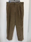NEW Dockers Men's Brown Plush Corduroy Pleated Cuffed Pants Size 36X30 Cotton