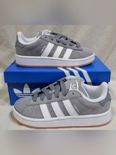 Adidas Kids' Campus 00s Suede Sneakers in Grey White Youth 2 Boys Or Girls