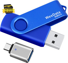 8GB USB 2.0 Flash Drive and 1 USB C Adapter, Thumb Drive USB Memory Stick Jump D