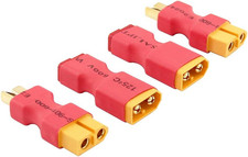 4Pcs No Wires Connector: XT60 XT-60 to T-Plug Style Male Female Connector Adapte