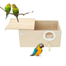 Large Wooden Birds Breeding Nesting House Parakeet Nest Breeding Box Birdcage