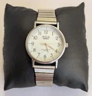 Vintage Acqua Timex Men's 35mm Silver Tone Indiglo Quartz Watch White Dial
