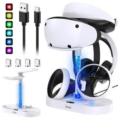 Ladestation für PS VR2 mit RGBLicht, vertikale Ladeständer Dock Unterstützung...