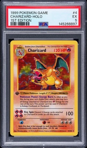 1999 Pokemon 1st Edition Charizard Holo Shadowless  #4 PSA 5 EX Base Set Grail