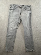 AG Adriano Goldschmied Jeans Mens 38x32 Light Gray The Everett Slim Straight
