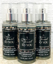 3 Bath  Body Works A TOAST TO YOU Travel Fragrance Mist 2.5oz LOT/SET of 3