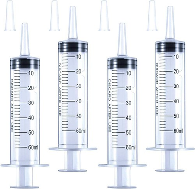 #ad #ad 4 Pack 60ml Large Syringe Tip Cap Sterile Plastic for Labs Pets Oil Glue $9.99