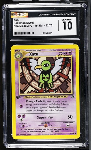Xatu (1st Edition) graded CGC 10 for sale on eBay