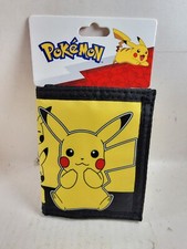 Pokemon Pikachu Trifold Wallet Black  Yellow... New