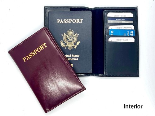 RFID Blocking Leather Passport Cover ID Credit Card Holder Bifold Card Wallet - Bild 6 von 29
