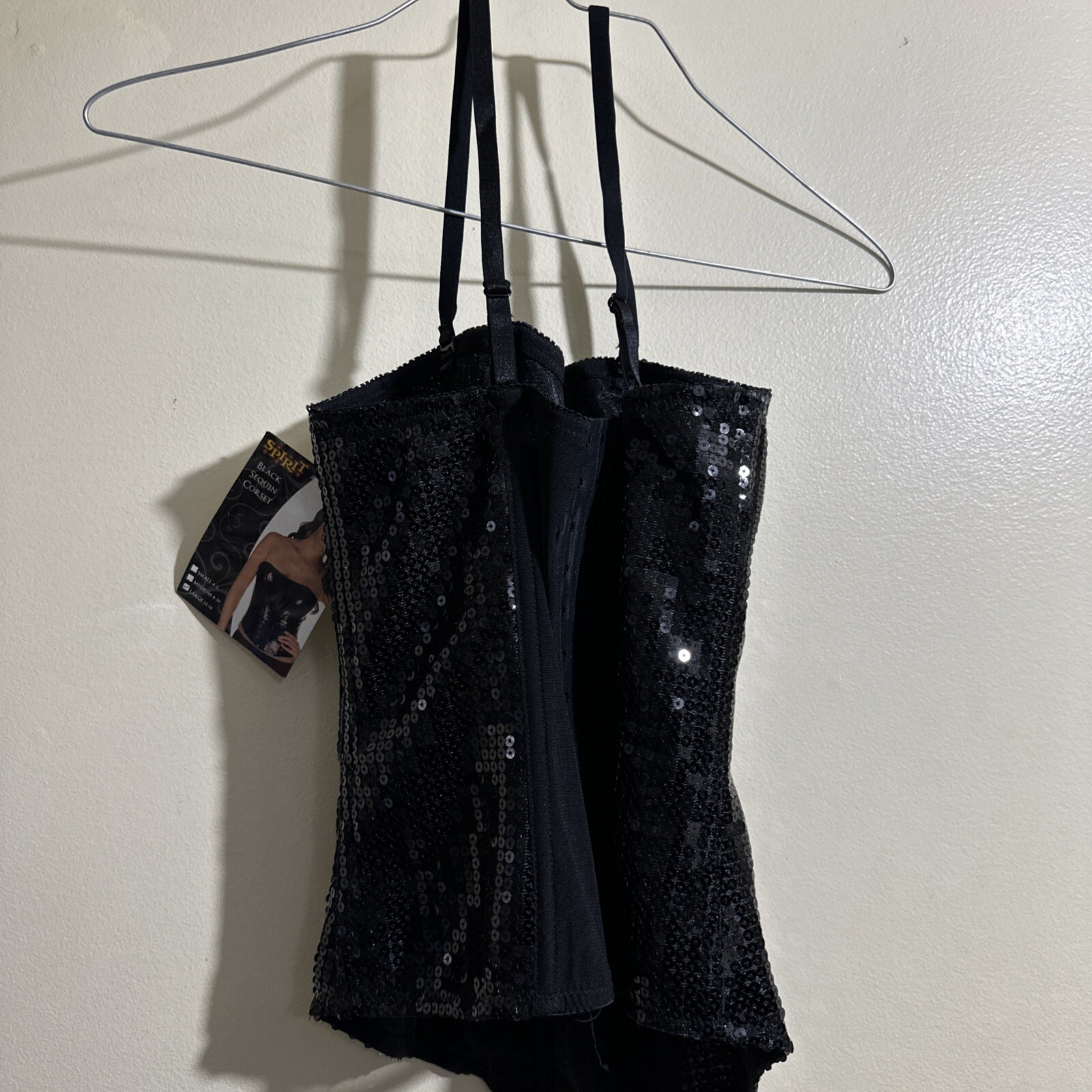 Corset Bustier Black Sequin & Lace Underwire Small / Black-image