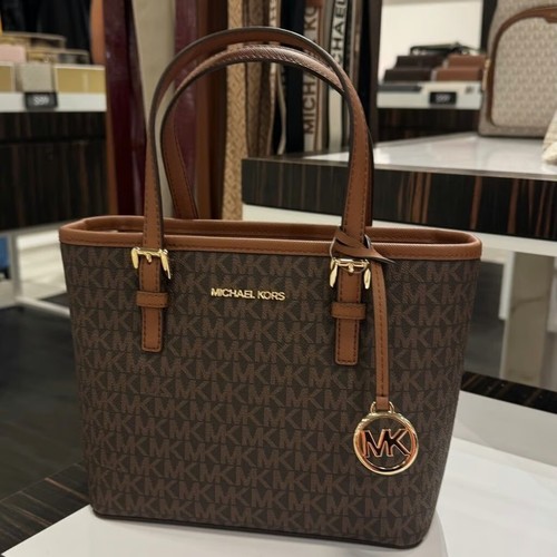 MICHAEL KORS JET SET TRAVEL XS CARRYALL TOTE SCHULTERTASCHE MK BRAUN HADBAG HANDTASCHE
