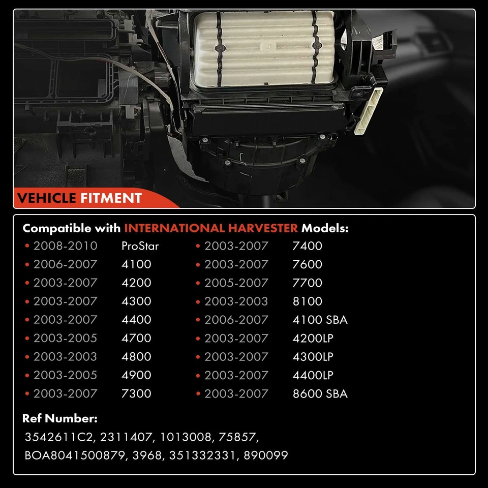 Motor soplador de climatización con jaula de ventilador para International Harvester ProStar Pro 4100 7300 Foto 3 de 4