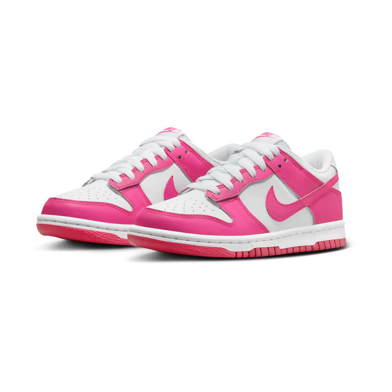 КРОССОВКИ NIKE DUNK LOW_WHITE/ЛАЗЕРНАЯ ФУКСИЯ ДЛЯ НАЧАЛЬНОЙ ШКОЛЫ ДЛЯ МАЛЬЧИКОВ FB9109-102-РАЗМЕР 4,5