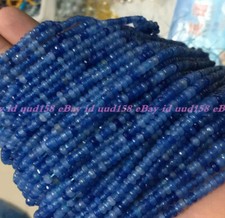 Faceted 2x4mm Blue Jade Abacus Gemstone Rondelle Loose Beads 15''