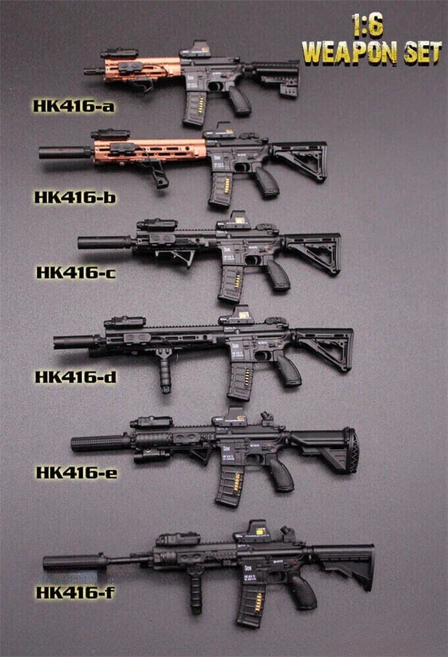 Rifle de asalto de plástico escala 1:6 HK416 M4 arma arma apta para figura de soldado de 12"" Foto 2 de 4