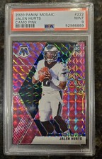 Jalen Hurts 2020 Panini Mosaic Camo Pink RC #222 PSA MINT 9 PHILADELPHIA EAGLES