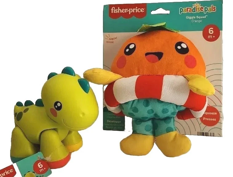 Juguete inquieto Dino Clicker Fisher Price, peluche Paradise Pals Giggle Squad Plus, #2 Foto 4 de 4