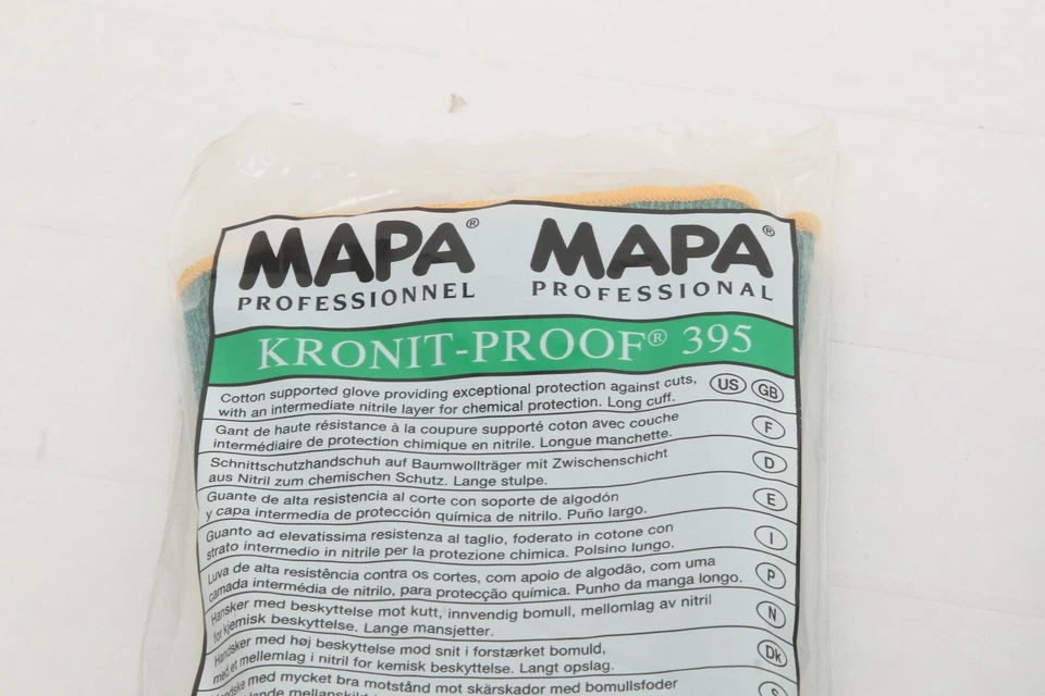 2 pares de guantes MAPA Kronit-Proof 395 multicapa de nitrilo de peso pesado talla 9 verde Foto 4 de 4
