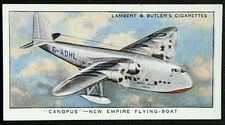 Imperial Airways  Empire Flying Boat  CANOPUS   Vintage 1936 Card  GE14MS