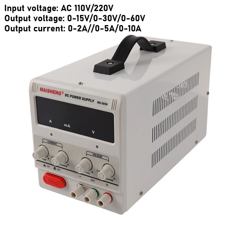 0-60V 0-10A Adjustable DC Power Supply Digital Precision Variable Lab Testing - Image 3 of 4