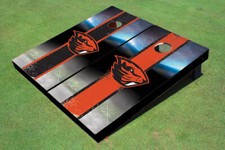 Oregon State University Field Long Stripe Alternating Themed Cornhole Boards