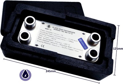 Scambiatore Di Calore A Piastre Nordic Tec Ba-12 Inox 25-130 KW - Nuovo, Acciaio Inossidabile, Efficienza A+++