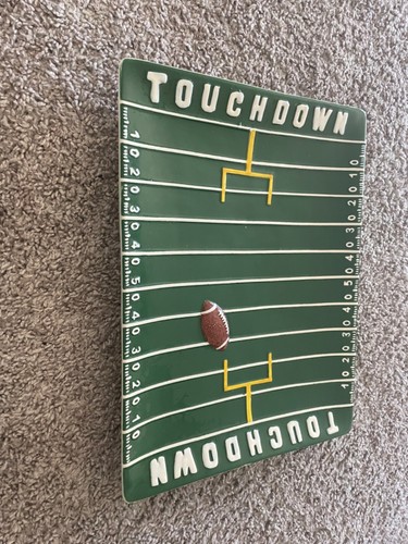 Football Touchdown Field Serving Tray Platter 13" L x 10.5" W EUC - Picture 10 of 19