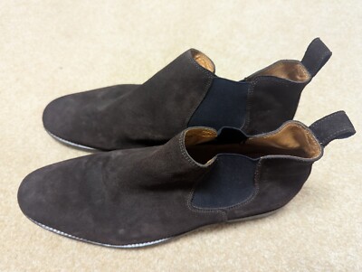 Peter Millar Mens Boots Brown Suede Chelsea Ankle Boots Size  display picture 3