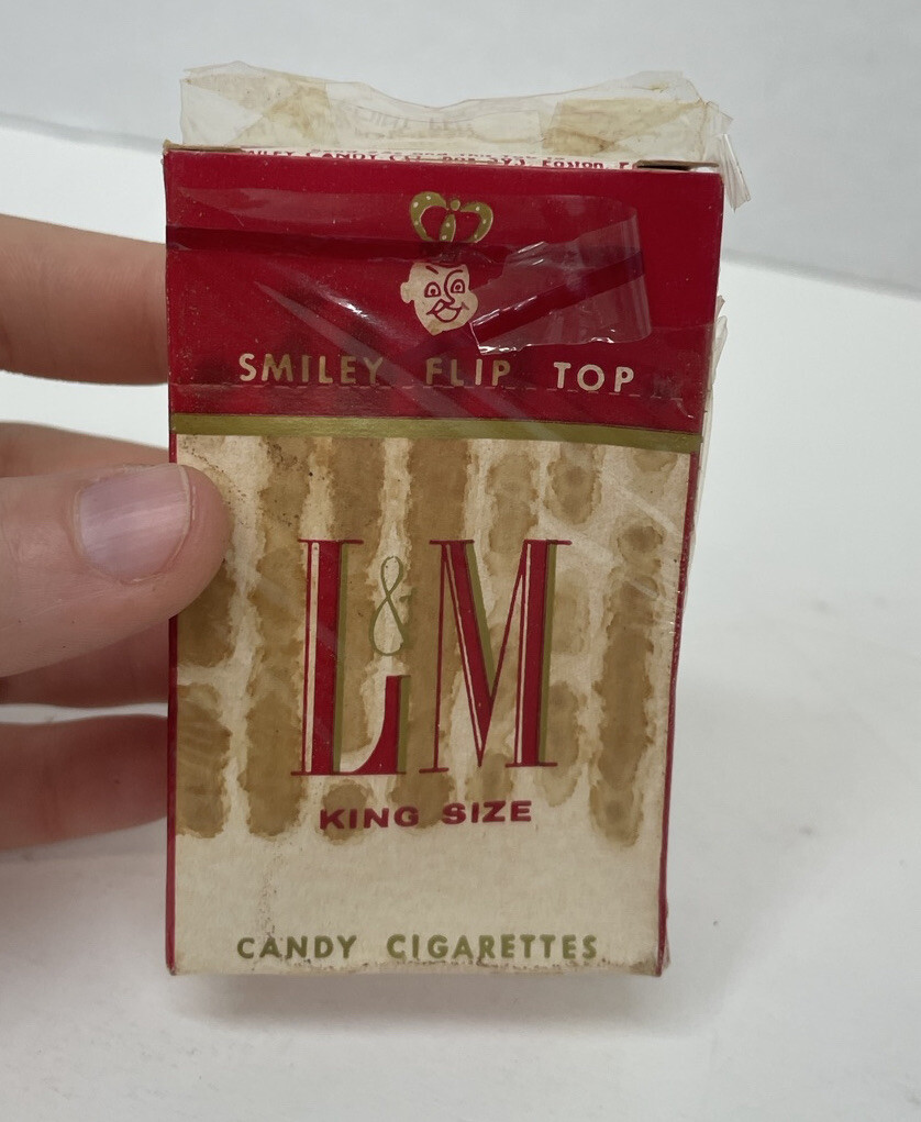 Vintage Empty Candy Cigarette Box L & M Smiley Candy Easton