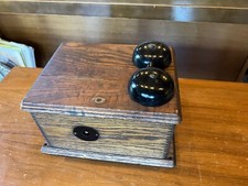 Antique Oak Telephone Phone Bell Dynamo