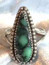 Southwestern Natural Variscite Ring (Turquoise’s sister) Sterling Size 5.5