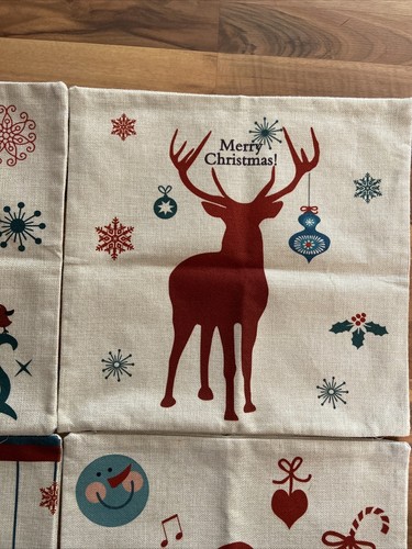 Christmas Throw Pillow Covers for Holiday Decorations 17” Set of 4 C31 - Picture 6 of 8