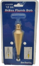 Bon Tools  14-529 12 oz. Round Brass Plumb Bob