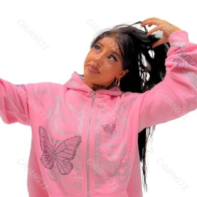 パーカー・フーディ codegraphy Women's WAVE Logo Butterfly Hoodie Light Pink WOMAN) BUTTERFLY WAVE LOGO HOOD（パーカー）｜codegraphy