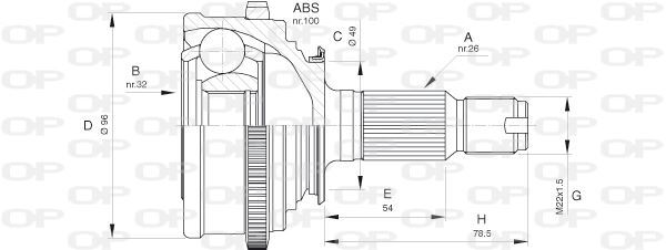 Tête de cardan Honda Accord III 2.0 EX 12V pièce de transmission durable