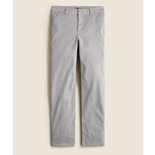 NWT J. Crew Kate Straight-Leg Gray Pants in Chino Cotton  Elastane BY292 Sz. 16