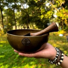 Hand Made Full Moon Tibetan Singing Bowl for Meditation