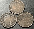 (3) 1893 1894 & 1895 Canadian Large One 1 Cent Penny Foreign World Coins.